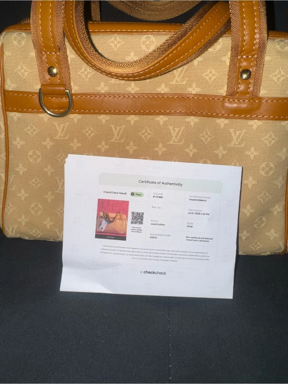 Louis Vuitton Monogram Mini Lin Josephine PM Beige Tan Handbag